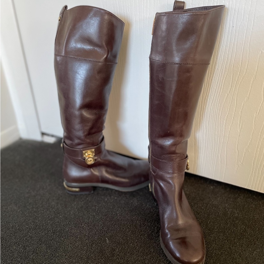 MICHAEL Michael Kors Hamilton Tall Brown Riding Boot - Picture 3 of 11
